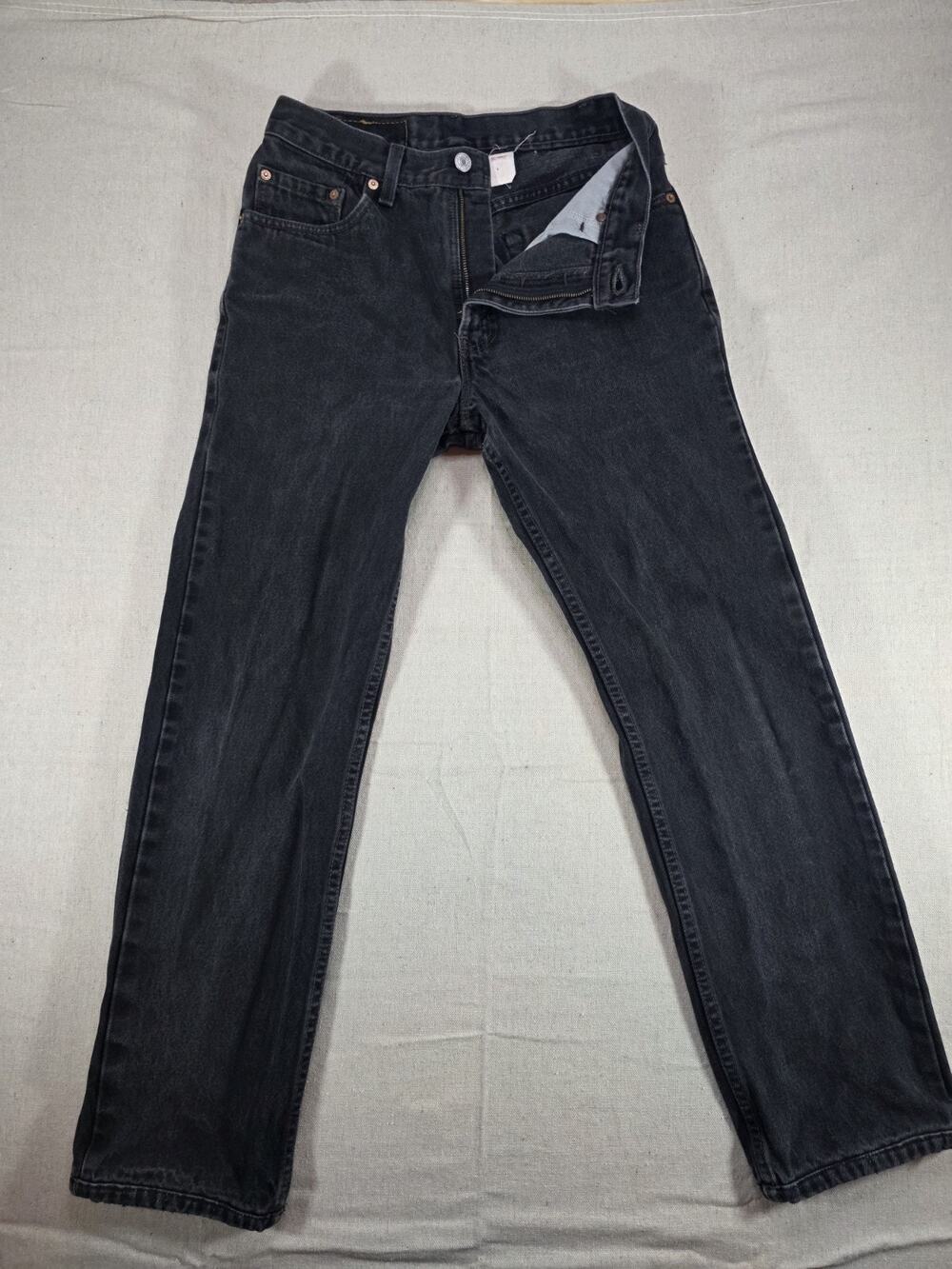 Levis Jeans Womens 28x27 Black Denim Straight Leg Faded Wash Classic Fit Pants